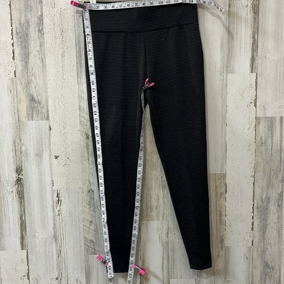 Zac & Rachel Leggings Ab Control Black Checkered Slim Fit Pants Size Small - Picture 5 of 9